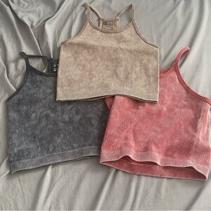 3 never worn before cropped tanks